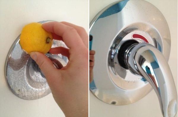cleaning hacks lemon shower